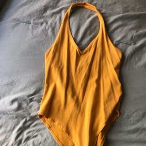 Forever 21 mustard bodysuit